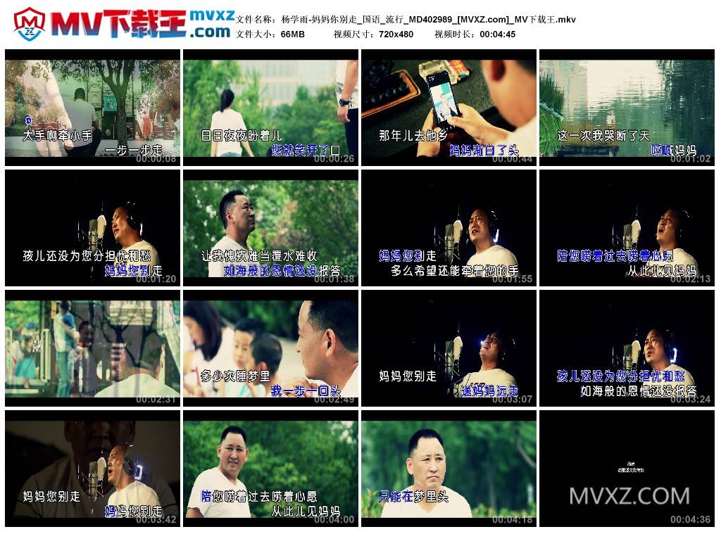 杨学雨-妈妈你别走_国语_流行_MD402989